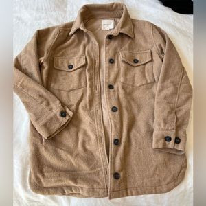 Thread & Supply Tan Faux Wool Shacket
